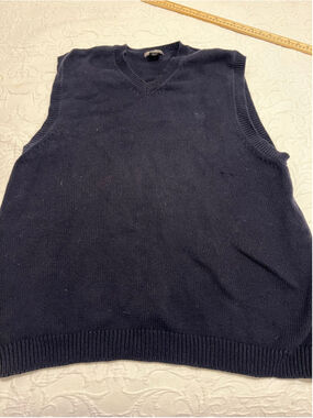 Men's Eddie Bauer V-Neck Sweater Vest Navy XXL Tall